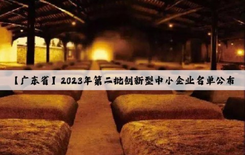 【廣東省】2023年第二批創新型中小企業名單公布