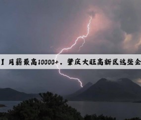 【肇聘網招聘】月薪最高10000+，肇慶大旺高新區這些企業正在招人！