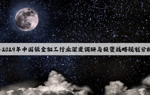 2024-2029年中國鈑金加工行業深度調研與投資戰略規劃分析報告